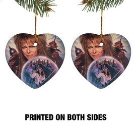 GRAPHICS & MORE Labyrinth Crystal Ball Goblin King Jareth David Bowie Heart-Shaped Porcelain Holiday Christmas Tree Ornament - 2.8"