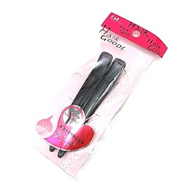 Hair Goods, Hair Clip, With Rubber, L, 2P, Black HA3037
