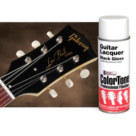 ColorTone Aerosol Guitar Lacquer, Black Gloss – Nitrocellulose Spray for Solid Black Finishes – Fast-Drying & Durable – Professional Guitar Paint – 13 oz Can