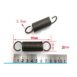 DACUAN Extension Spring, 2Pack Extended Tension Spring Wire for Home Repair Machinery, Manganese Steel Extended Compressed Spring Black 2.5x20x80mm(WxODxL)