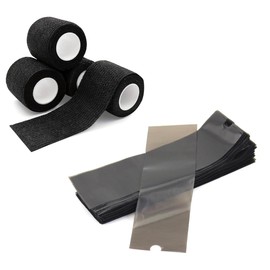 Deepa Ribusu Tattoo Grip Tape 4 Pcs Tattoo Pen Cover 200 Pcs Tattoo Pen Bag Elastic Bandage Elastic Compression DIY Compatible Product