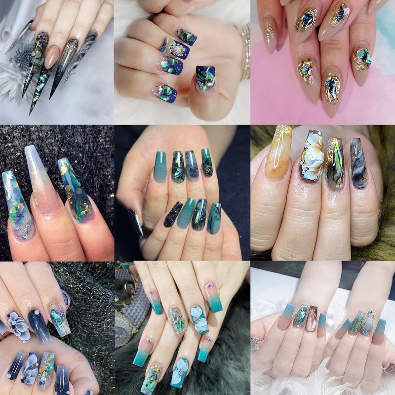 Abalone Nail Art Sequins 3D Irregular Natural Sea Shell Texture