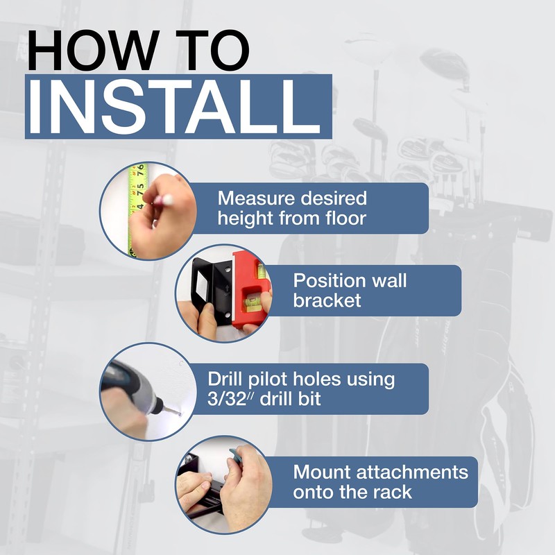 StoreYourBoard BLAT 4 Golf Bag Wall Mount | Home &