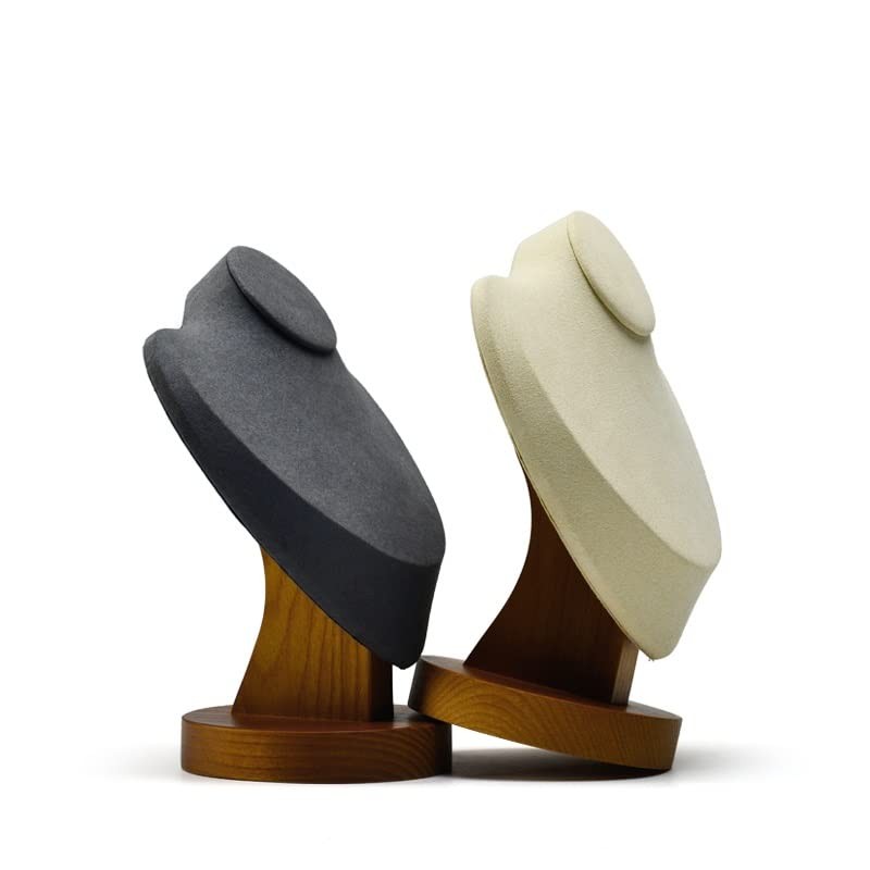 Oirlv Solid Wooden Necklace Display Bust Premium Necklace Display Stand