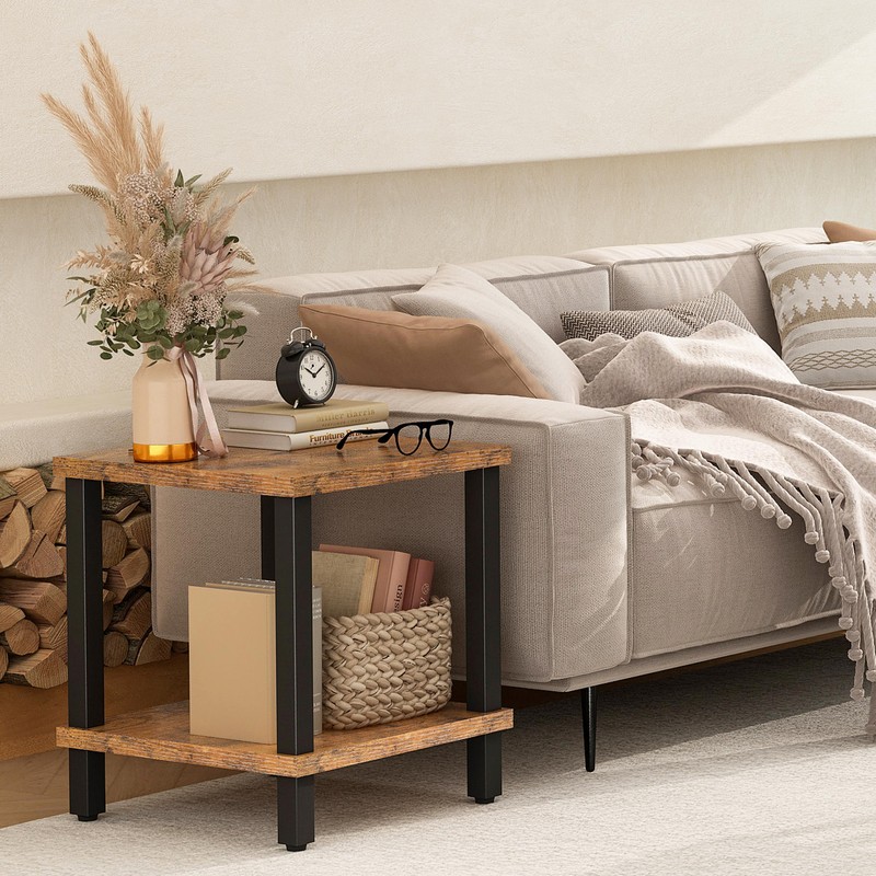 MMEOLUOOK Large End Table Square Side Table Modern Sofa Table