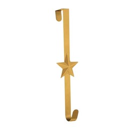 Thrive 15" Lucky Gold Star Metal Wreath Hanger for Front Door, Over The Door Single Hook
