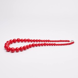 TreasureBay Chunky 8-16mm Red Beaded Necklace Charm Style, Womens Necklace
