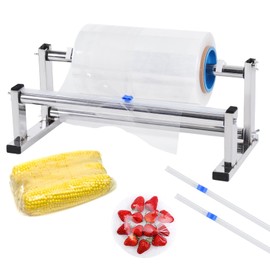 Consfly Stretch Film Wrap Dispenser with Cutter, 13.78 inch Table Stretch Film Wrapping Machine, Manual Stainless Steel Industrial Commercial Packing Machine