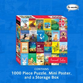Re-marks Animal Tales Book-Cover Puzzle, 1,000-Piece Jigsaw Puzzle for All Ages