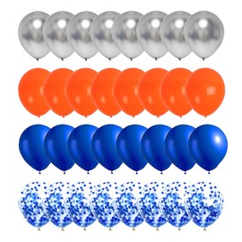 YUNSTOS 100pcs Balloons,Orange Blue Confetti Balloons Garland for Kids Target Sign Birthday Party Supplies Graduation Party Decorations (Orange Graduation Party)