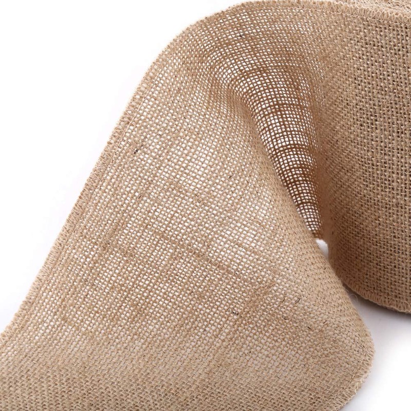Burlap Ribbon, 10M Woven Rustic Hessian Jute Burlap Fabric Ribbon