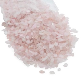 Royal Imports Crushed Quartz Chips, Vase Filler, Resin Art, Fire Pit Glass Pellets, Decorative Bowl Pebbeles, Tumbled Craft Gemstones, Reiki Healing Jewels, 1 LB, Rose