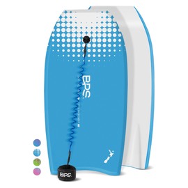 BPS 33" Bodyboard for Beach with Bodyboard Bicep Leash (Blue/White)