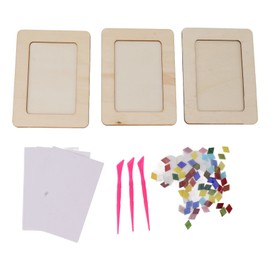3Set DIY Wooden Picture Frame Making Kit Unfinished Solid Wood Picture Frames Wooden DIY Photo Frame for Tabletop Display Craft DIY Painting Projects