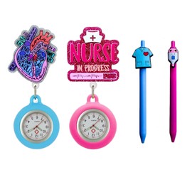 JBLJDWD 2Pcs Nurse Watch, Nurses Fob Watch - Retractable Clip On Clock with Secondhand for Medical Staff Women Men