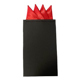 Cotim Coyin Prefolded Suit Pocket Squares, Pre-Folded Card Solid Color Handkerchief, Red
