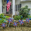 Hausse 10 Pack Reflective Pinwheels Patriotic Decorations, American Flag on