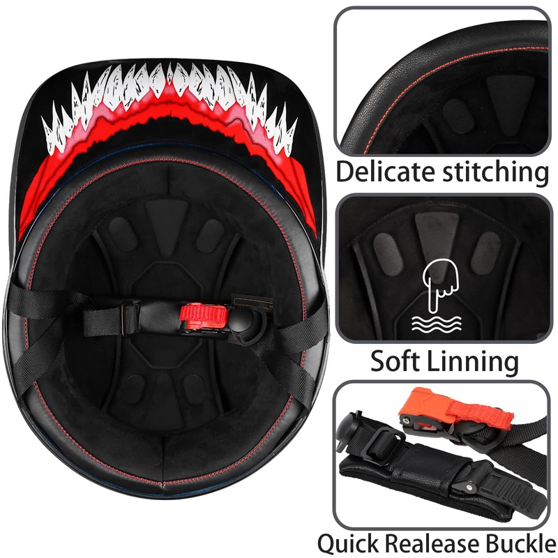 Yesmotor Baseball Style Cap Retro Motorcycle Helmet Unisex-Adult - DOT
