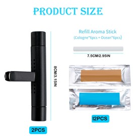 JJQHYC JJQHYC 2 Stck Autoduft Diffusor Lufterfrischer Vent Clip Auto Duft Diffusor Auto Innenraum Lufterfrischer Duftverteiler Schwarz