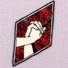 Love You Hand and Rose Embroidered Iron on Sew on