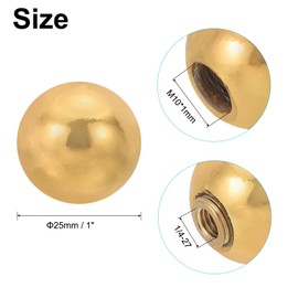 PATIKIL 25mm Ball Lamp Finials Caps Knob, 1 Set Lamp Shade Decoration, Gold Tone