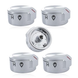 LEYURISE 5 Pack Upgraded Gas Stove Control Knob Cooktop Knob Replacement High-Temperature Resistant Oil-Proof Compatible with Whirlpool KitchenAid Replace#: W11030413 W10643306 W10786063 W11027434