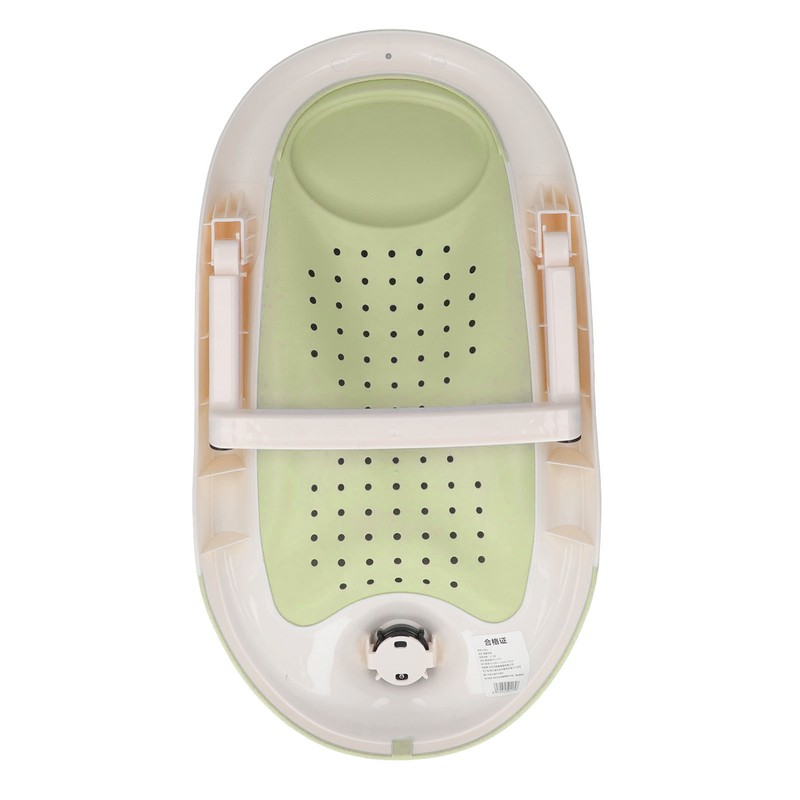 Foldable Baby Bath Support with Thermometer Slip Resistant Ergonomic Infant