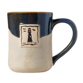 Cape Shore 16oz Hand-Crafted Stamped Potter's Mug, Multiple Styles Available (Lighthouse)