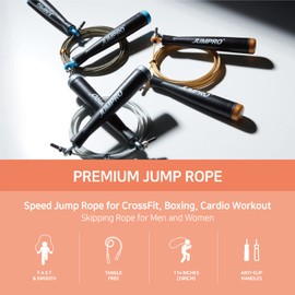 Speed Professional Exercise Jump Rope for Men and Women - Skipping Jumping Rope for Fitness Training Workout for Adults - Great for Cardio, Boxing, CrossFit (Premium, S700, Made in Korea) Gold