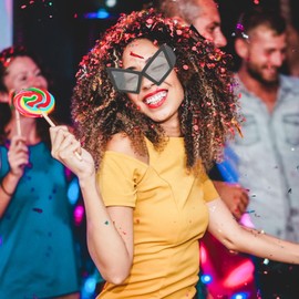 CCREDONE Oversized Cat Eye Sunglasses Funny Glasses Novelty Party Sunglasses Accessories for Women Hip Hop Dance Party Favors (Black)