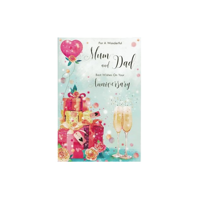 Mum & Dad anniversary card. Modern design. 9 x 6