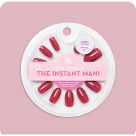 Olive & June Instant Mani Press On Nails (Glue) | Medium | Oval 42 Fake Nails, 21 Sizes Non-Toxic, Long-Lasting Recycled Materials Realistic Look | LD