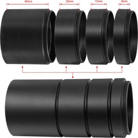 Alstar Astronomical T2-Extension Tube Kit for Cameras and eyepieces - Length 8mm 15mm 20mm 40mm - M42x0.75 on Both Sides
