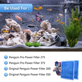 pewyoke Aquarium Rite-Size C Filter Cartridges Compatible with PRO Power Filters 275/375,Power Filters 200/350 (2 Pack)