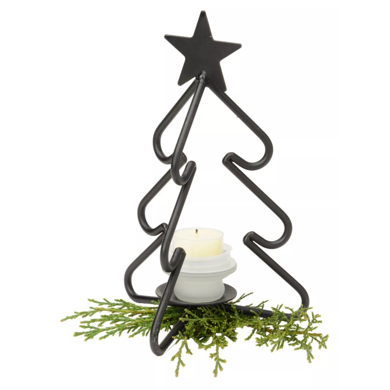 3-D CHRISTMAS TREE Wrought Iron Tea Candle Light Stand Holiday