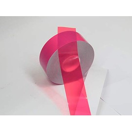 Transparent Vinyl Tape with Self-Adhesive. (1 inch x 50 ft, Fluorescent Pink)