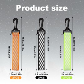 6pcs Reflective Keychains, Glow Reflective Straps Safety Key Chain Reflector Pendants Reflective Tags for Backpack Reflectors Gear for Walking at Night