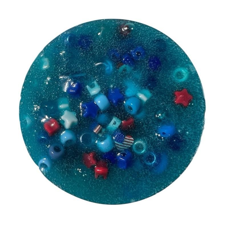 REMELTABLE JELLIES Picking Pals Circles filled with beads Acrylic:_Glow In