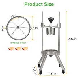 POWLAB Commercial Easy Wedger 8 Wedger Fruit Lime Slicer Cutter Stainless Steel Blade Commercial Vegetable Chopper Dicer Lemon Cutter for Home Bar Restaurant Lemons Limes Tomatoe Potatoe