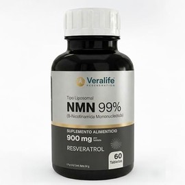 NMN 99% | Resveratrol, Suplemento Alimenticio| 60 tabletas - 900 mg Cada Una | VeraLife