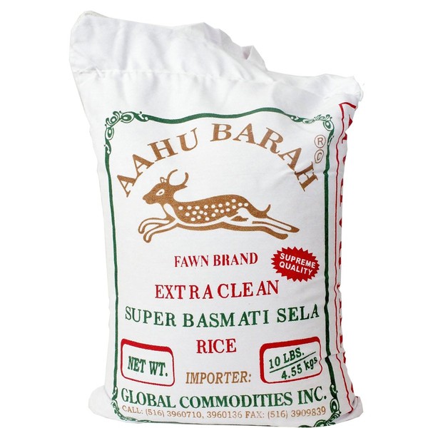 Aahu Barah Basmati Sela Rice 10lb (Pack of 2)
