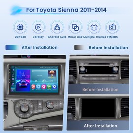 Inefala 2+64G Android 13 CarPlay Car Stereo Radio for Toyota Sienna 2011-2014, 9'' HD Touch Screen Compatible with Android Auto, AHD Backup Camera, Mirror Link, GPS Navigation, FM RDS