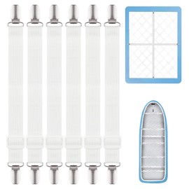 Hopton Adjustable Bed Sheet Clips, Pack of 6 Elastic Bed Sheet Straps with Metal Clips for Fitted Sheets (17-50 cm)