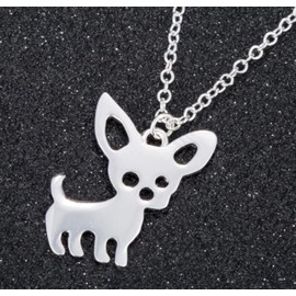 CrownOfRibbons Chihuahua Necklace, Small Dog Pendant in a Gift Bag