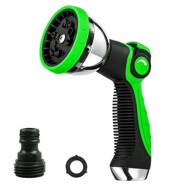 Garden Hose Nozzle Spray Nozzle,10 Hose Metal Duty Watering Patterns Thumb Control On Off Valve, High Pressure Nozzle Sprayer for Watering Plants, Car Wash,Cleaning,Showering Pets