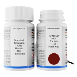 MG PRIME Autolack Lackstift Set für Nissan NAH Radiatn Red/Force Red Grundlack Basislack Klarlack je 50ml