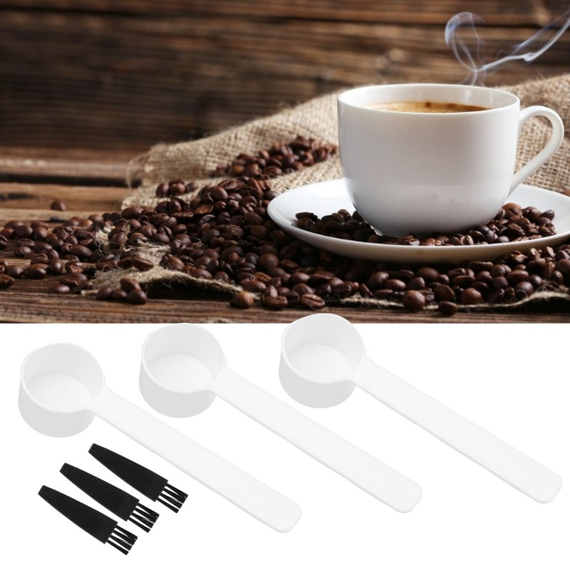 100Set Reusable 4g Coffee Measuring Spoon Brush Kit Coffee Making