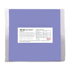 EC360® 3D PRINT Heated Bed Thermal Pad for 3D Printer, Print Bed Glass Plate Attachment (300 mm x 300 mm x 3 mm)