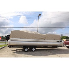 Vortex Brand NEWBEIGE/TAN 22' Ultra 3 Pontoon Boat Cover, HAS Elastic and Straps FITS 20'1" to 21' to 22' FT Long Deck Area, UP to 102" Beam 1 to 4 Business Day DELIVERY