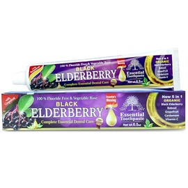 Black Elderberry Essential Toothpaste - 6.5 oz Pack of 1 | A Unique Blend of Black Elderberry, Babool, Grapefruit, Cardamom, Vitamin C